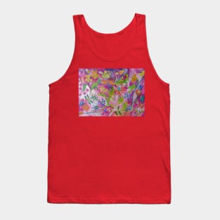 Floral design with dragonflies,bees and butterflies Tank Top